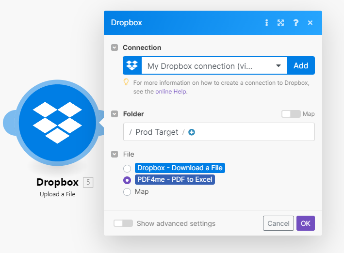Save to Dropbox module for saving converted files