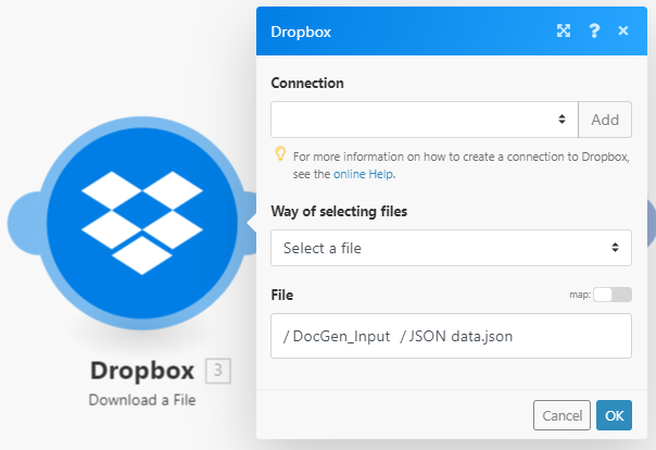 Download data for the template from Dropbox