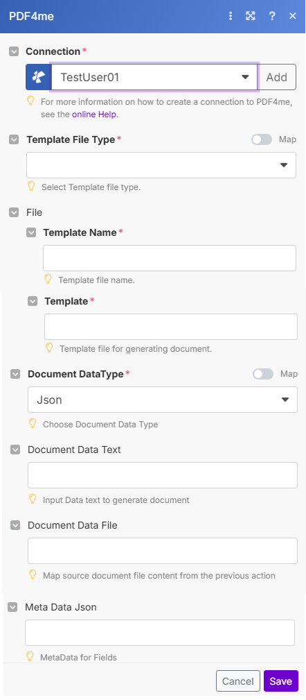 Generate Document (Multiple) in Make