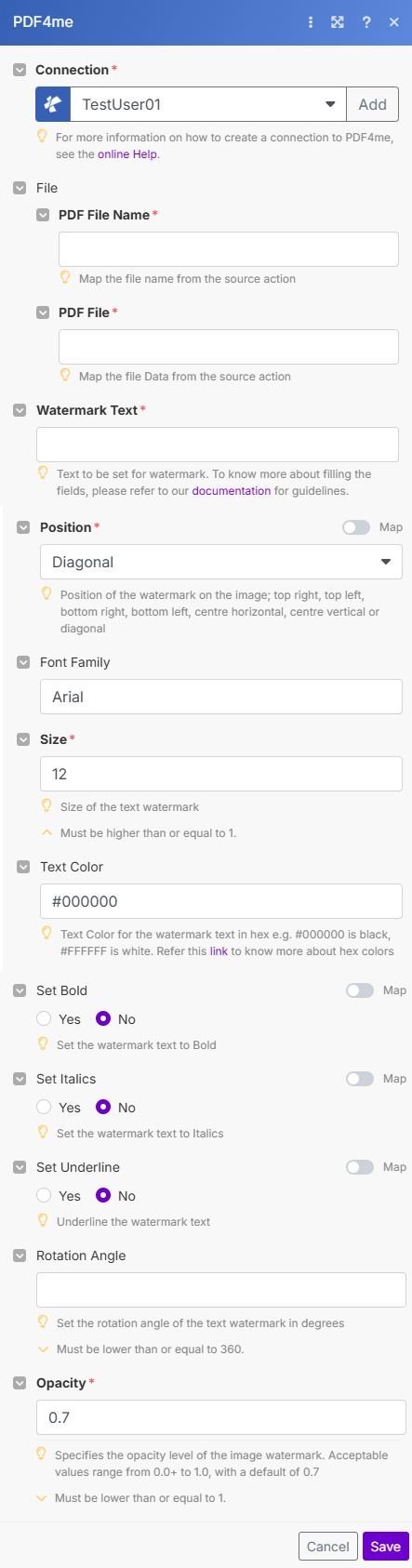 Image - Text Watermark module in Make