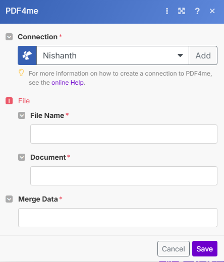 Mail Merge Single Data module in Make