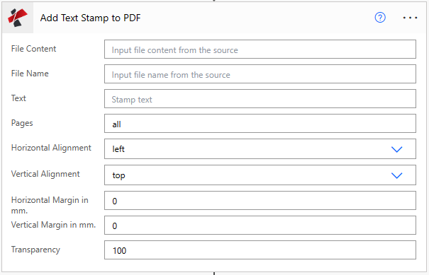 Add Text Watermark to PDF action in Power Automate