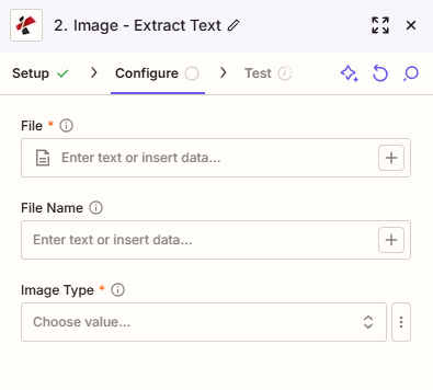 Text aus Bild extrahieren-Aktion mit Zapier